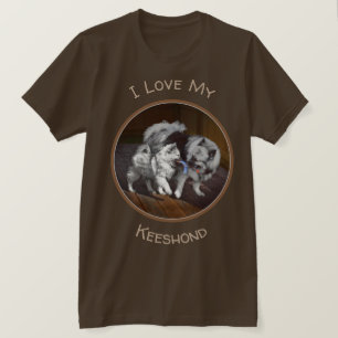 T-shirt Keeshond Playtime Painting - Cute Original Dog Art