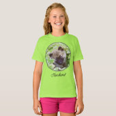 T-shirt Keeshond Puppy in the Garden Peinture Art original (Devant entier)