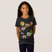 T-Shirt Keeshond Reindeer Noël Chien Riding Père Noël Noël (Devant entier)