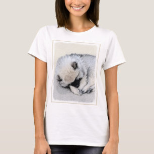 T-shirt Keeshond Sleeping Puppy Peinture Chien Art origina