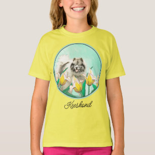 T-shirt Keeshony in Tulips Peinture mignonne Original Chie