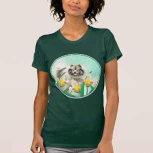 T-shirt Keeshony in Tulips Peinture mignonne Original Chie