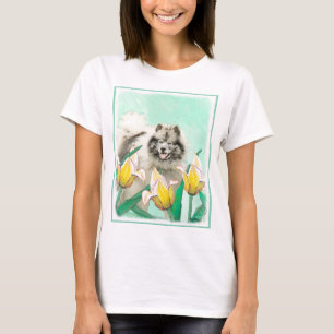 T-shirt Keeshony in Tulips Peinture mignonne Original Chie