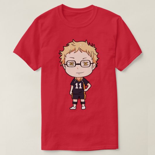 T-shirt Kei Tsukishima Chibi Design (Design devant)