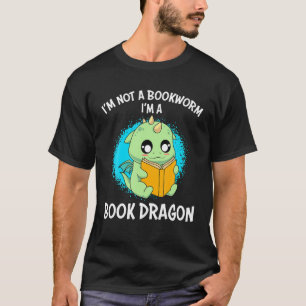 T-shirt Kein Bücherwurm Livre Dragon Enfants