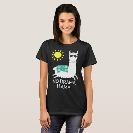 T-shirt Kein Drama Lama Alpaca Happy Freedom Llama Sunglas (Devant entier)