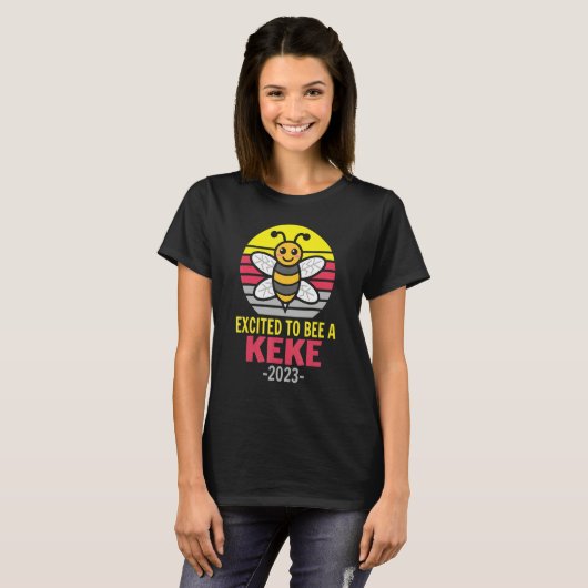 T-shirt Keke 2023 Bee Grandma Excited To Be A Keke (Devant entier)