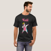 T-shirt KELI Nom Personnalisé Anniversaire Dabbing Unicorn (Devant entier)