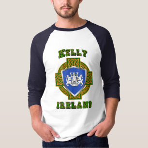 T-shirt Kelly/O'Kelly Irish Shield avec Croix celtique  