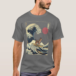 T-shirt Kelpie Kanagawa Vague japonaise de surf drôle