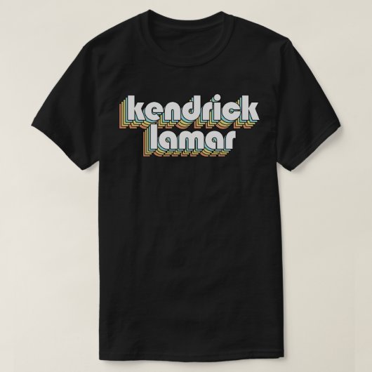 T-shirt Kendrick Lamar Retro Arc-en-ciel Typographie décli (Design devant)