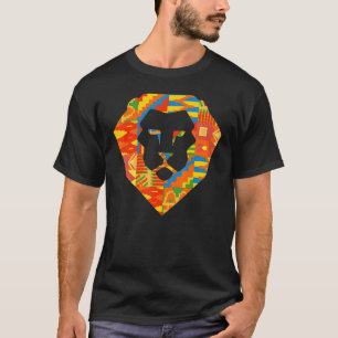 T-shirt Kente Lion Ghana Fier du textile africain ghanéen