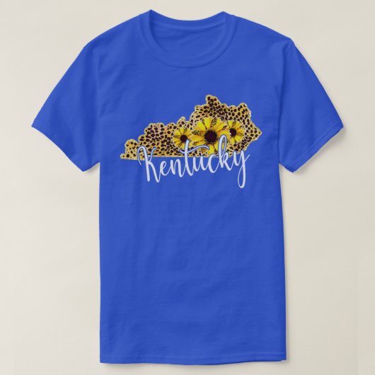 T-shirt Kentucky Sunflower Leopard State Map (Design devant)