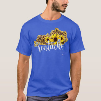 T-shirt Kentucky Sunflower Leopard State Map 