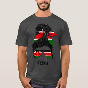T-shirt Kenya Girl Kenyan girl Kenya drapeau femme