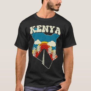 T-shirt Kenya Vintage Kenyan Country Rainbow Retro 70s Map