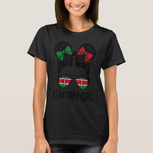 T-shirt Kenyan Girl Messy Bun Kenya Pride Femmes patriotiq