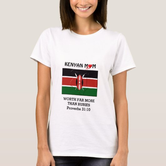 T-shirt KENYAN MOM vaut plus que Rubies PROVERBS 31 (Devant)