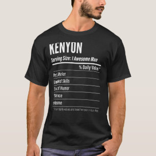 T-shirt Kenyon Taille du service Nutrition Étiquette Calor