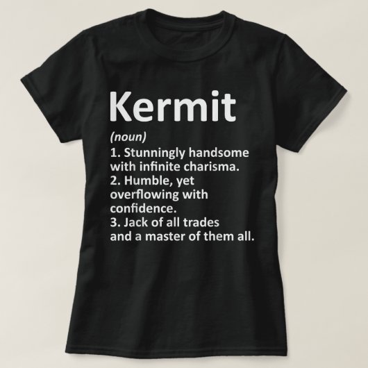 T-shirt KERMIT Définition Nom personnalisé Amusant Anniver (Design devant)