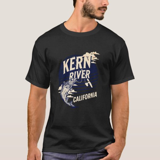 T-shirt Kern River California Fly Fishing Retro Truite Poi (Devant)