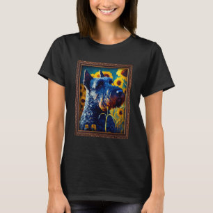 T-shirt Kerry Blue Terrier Peinture Tournesol Fleur Maman