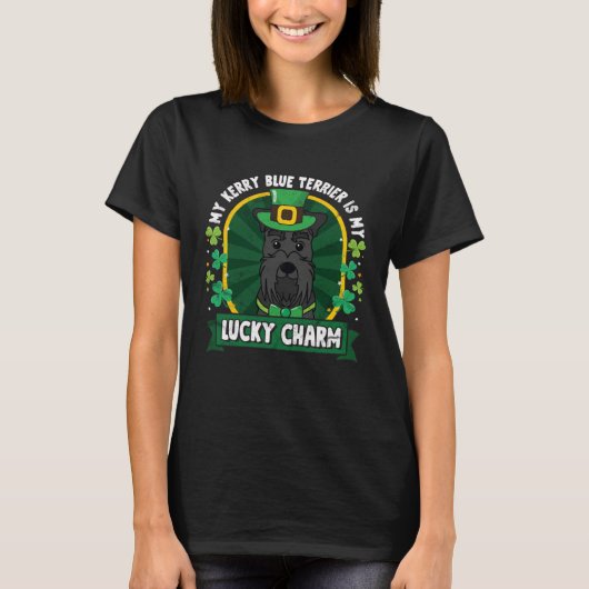 T-shirt Kerry Blue Terrier St Patricks Lucky Charm Mom Dad (Devant)