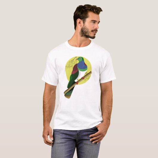 T-shirt KERURU Pigeon en bois NZ BIRD (Devant entier)