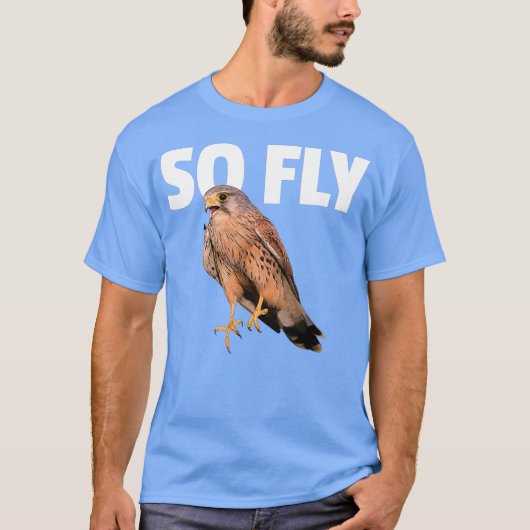 T-shirt Kestrel Faucon Oiseau Oiseau Cadeau Alors Voler (Devant)