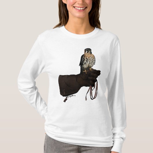T-shirt Kestrel on Glove Illustration (Devant)