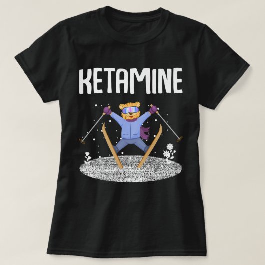 T-shirt Kétamine Skiing Jumping Ours Cadeaux blancs (Design devant)