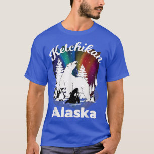 T-shirt Ketchikan Alaska Aurora Borealis Ours Orca Souveni