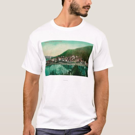 T-shirt Ketchikan, vue de ville de l'Alaska - première (Devant)