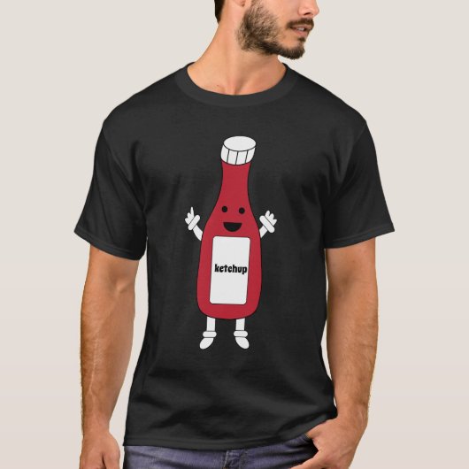 T-shirt Ketchup Bouteille Rouge Tomate Catsup (Devant)