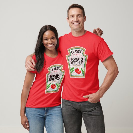 T-shirt Ketchup Costume Condiments Groupe Couples Hallowee (Unisexe)