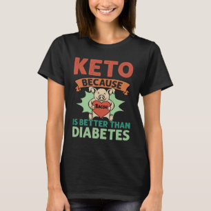 T-shirt Keto & Bacon : Un choix plus sain que le diabète