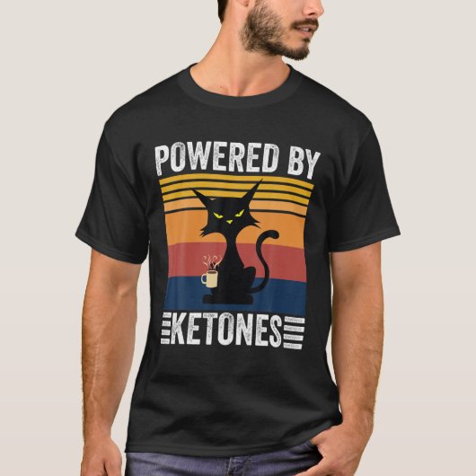 T-shirt Keto Diet Humour Powered By Ketones Funny Bulletpr (Devant)