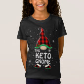 T-Shirt Keto Gnome Buffalo Plaid Correspondant Famille Noë (Devant)
