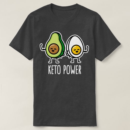 T-shirt Keto Power Egg Avocado Ketogo Ketose faible carb (Design devant)