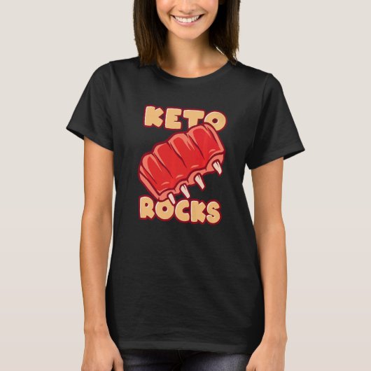 T-shirt Keto Rocks Grilled Spare Ribs (Devant)