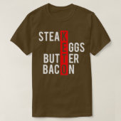 T-shirt Keto Steak Oeufs Bacon Bacon (Design devant)