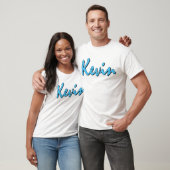 T-shirt Kevin (bleu sur blanc) (Unisexe)