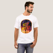 T-shirt Key West, coucher de soleil de Floride et palmiers (Devant entier)