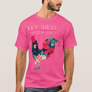 T-shirt Key West Flora Fleur Hibiscus Poulet Lover Sou