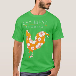 T-shirt Key West Flora Fleur Hibiscus Poulet Lover Sou