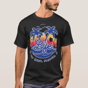T-shirt Key West Florida Beach Life Palm Trees Waves Beach