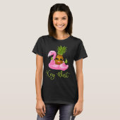 T-shirt Key West Florida Beach Tropical  Flamingo Pineappl (Devant entier)