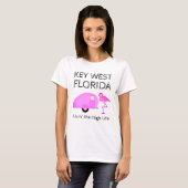 T-shirt Key West Florida Camping Thème Flamant rose rose (Devant entier)