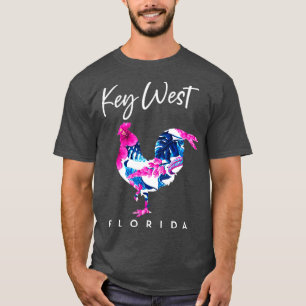 T-shirt Key West Florida Fleurs tropicales Aiût De Poulet