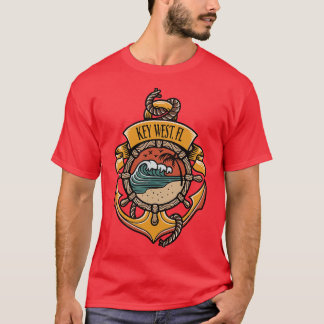 T-shirt Key West Florida Keys Bateau Pêche Plage à voile